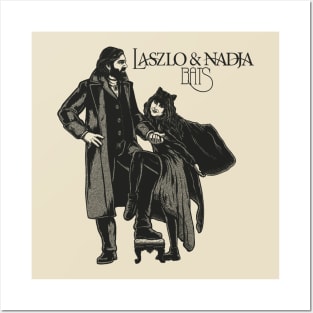 LASZLO AND NADJA PENCIL BATS BLACK WHITE Posters and Art